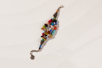 Bracelet en perles de verre "Maiduguri trois rangs" 3