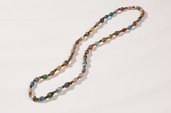 Collier court et délicat avec perles en papier "La Petite Malaika" - Multicolore 1