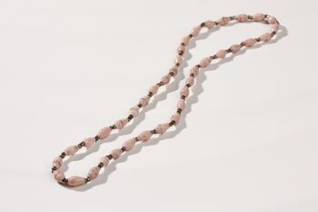 Collier fin et court durable avec perles en papier "La Petite Malaika" - multicolore foncé 6