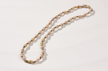 Collier court et fin perles de papier "La Petite Malaika" - tons clairs 1