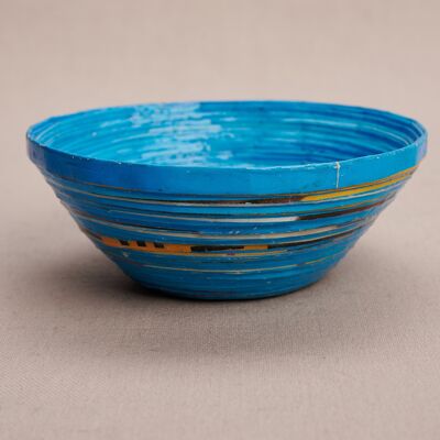 Small decorative bowl made of recycled paper "Njinja" - Blue