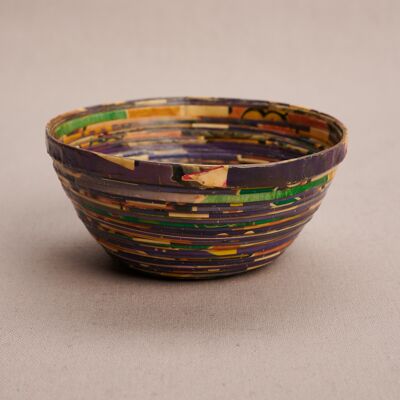 Small decorative bowl made of recycled paper "Njinja" - dark colour