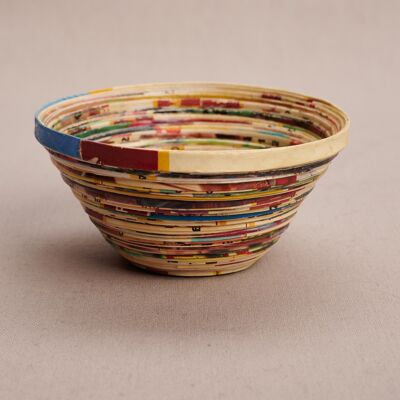 Small decorative bowl made of recycled paper "Njinja" - light colour