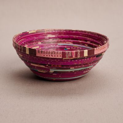 Small decorative bowl made of recycled paper "Njinja" - purple