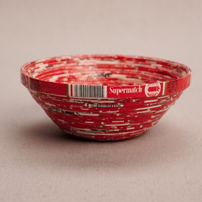 Small decorative bowl made of recycled paper "Njinja" - Red