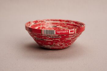 Petit bol décoratif en papier recyclé "Njinja" - Rouge 1