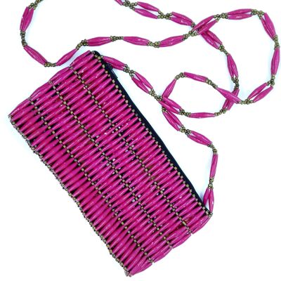 Handbag made of paper beads "Pink"