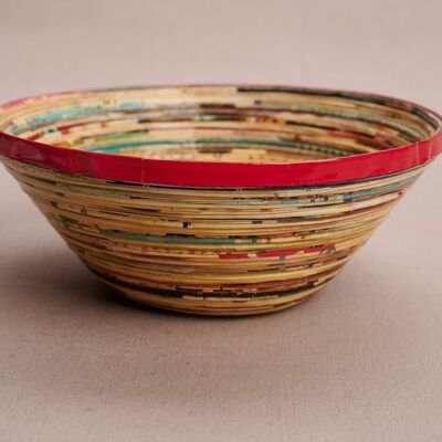 Fair large decorative bowl made of recycled paper "Kireka" - light colored