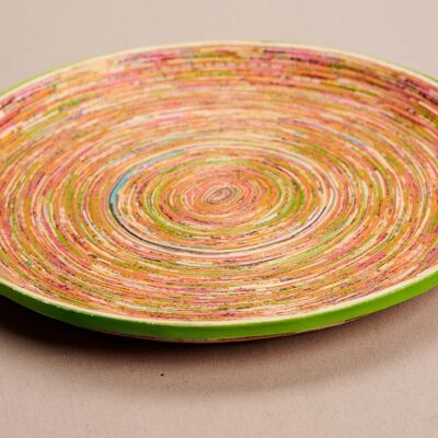 Large decorative tray made of recycled paper "Kampala L" - light colour