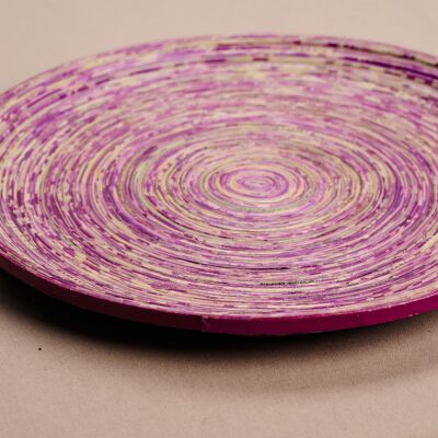 Large Recycled Paper Decorative Tray "Kampala L" - Purple