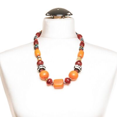 African Glass Bead Necklace "Casablanca"