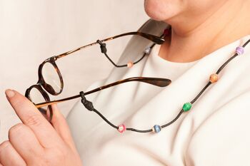 Sangle de lunettes upcyclée en perles de papier "Victoria" - Avec boucle en caoutchouc 2