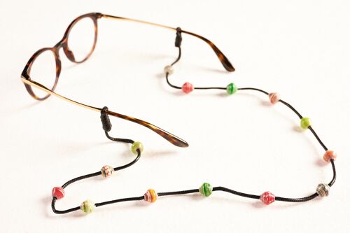 Upcycling Brillenband aus Papierperlen "Victoria" - Mit Nautikschlinge