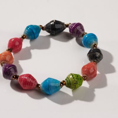 Paper Bead Bracelet "Africa 1 Row" - Multicolored