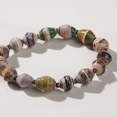 Paper Bead Bracelet "Africa 1 Row" - Light Coloured