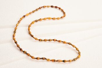 Collier long et fin avec perles en papier "Acholi Malaika" - jaune 1