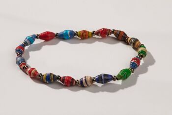 Bracelet perlé filigrane en papier recyclé "Acholi" - coloré 1
