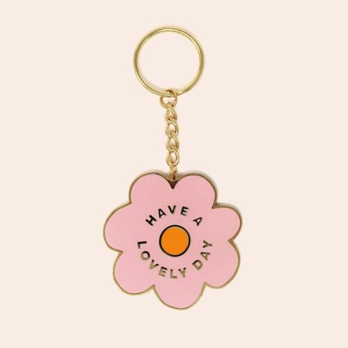 Pink Lovely Day Keyring