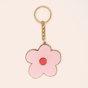 Porte-clés fleur rose 1