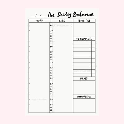 Daily Balance A5 Desk Pad