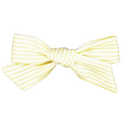 Barrettes Rétro Rayée Jaune (Lot de 6)