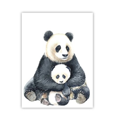 Affiche Panda et bébé