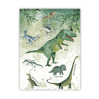 Poster Dino con sfondo