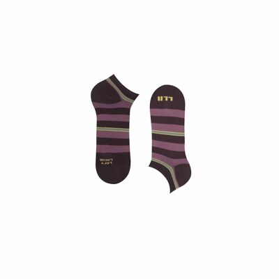 Summer Stripe Low Socks  - Unisex - Color Brown