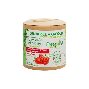 Pot de 100 dentifrices à croquer fraise 2