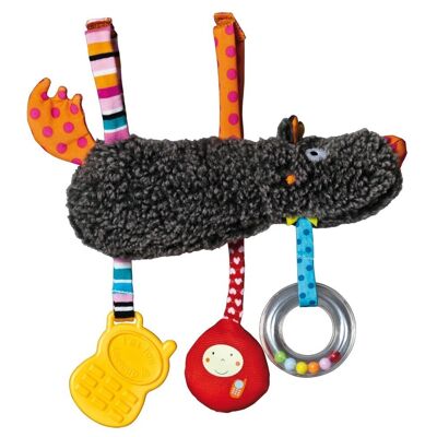 Awakening rattle, Hanging Activities, bell, rustling paper, squeaker, velcro, 22 cm. Collection You're Crazy Louloup !!!