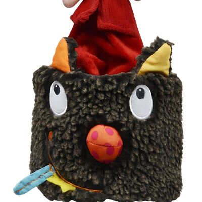 Louloup red riding hood musical soft toy. Birth gift. Without batteries. Hide and seek toy. velcro link. Height: 30cm