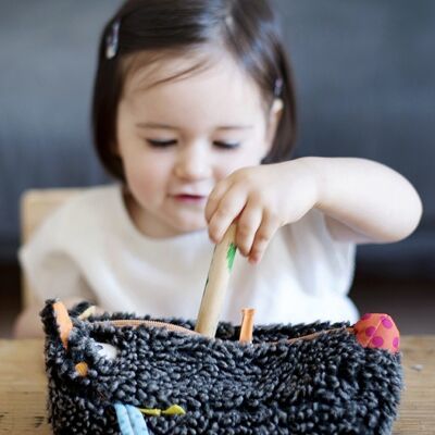 School pencil case with zipper. Louloup collection. 22cm long. Washable at 30°