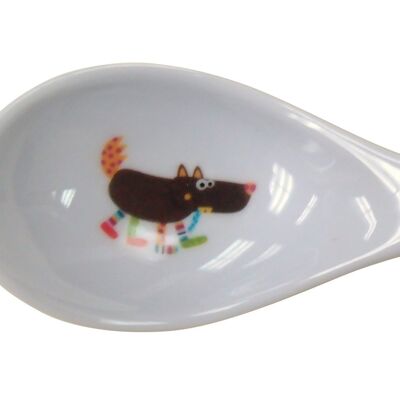 Melamine baby dish spoon, Length 14.5 cm. Collection You're Crazy Louloup !!!