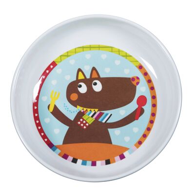 Melamine baby tableware, Large bowl size 21 cm, H 4 cm. Collection You're Crazy Louloup !!!