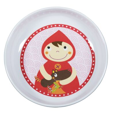 Melamine baby tableware, Large bowl size 21 cm, H 4 cm. Red Riding Hood Collection