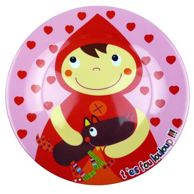 Chaperone dinner plate. Size: 20cm. Machine washable. Red riding hood collection