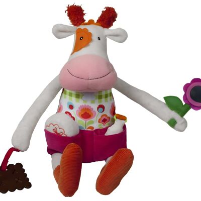 Anemone La Vache activities. bell, squeaker, teething cake. 45cm. With little book that tells the story. PEACE AND LOVE collection the Happy Farm