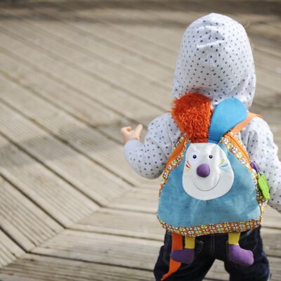 Children's backpack, Jef Le Lapin. size 40 cm. adjustable straps, from 12 months. zipper
