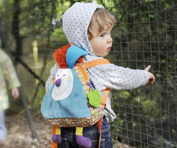 Sac à dos enfant, Jef Le Lapin. format 40 cm. sangles règlables, dès 12 mois. fermeture éclair 3