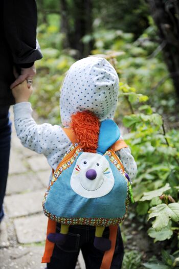 Sac à dos enfant, Jef Le Lapin. format 40 cm. sangles règlables, dès 12 mois. fermeture éclair 4