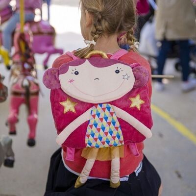 Zaino per bambini, dai 12 mesi. 46 cm. Betty la funambola, chiusura con velcro. personalizzabile. Collezione CIRCO MAGICO