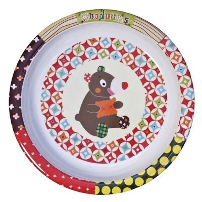 Woodours baby tableware melamine plate with wide rim. size 21 cm.