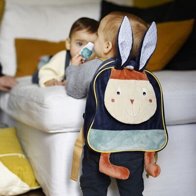 Children's backpack, Adjustable straps, Machine washable at 30°, H 35 cm. Gabin Rabbit Collection