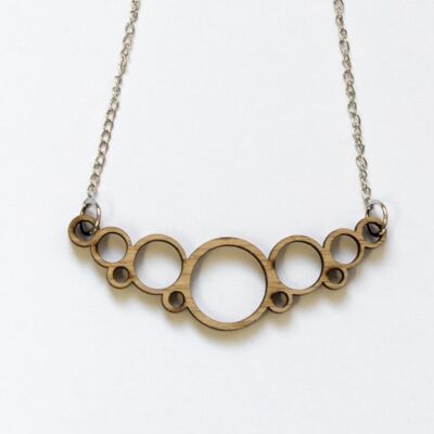 Wooden necklace mini Circles