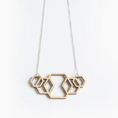 Houten ketting Hexagon