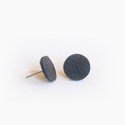 Leather earstuds dark blue