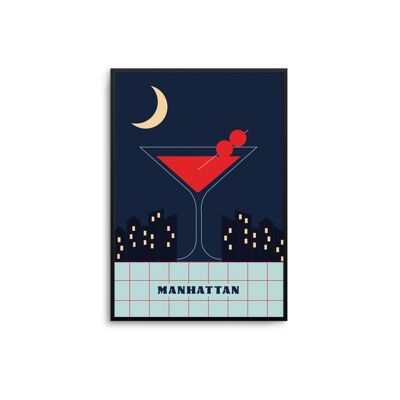 Stampa artistica del cocktail di Manhattan