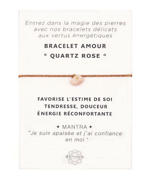 Bracelet Amour Quartz rose | bracelet énergétique | bracelet en pierre | bijou de lithothérapie | or gold filled 14k