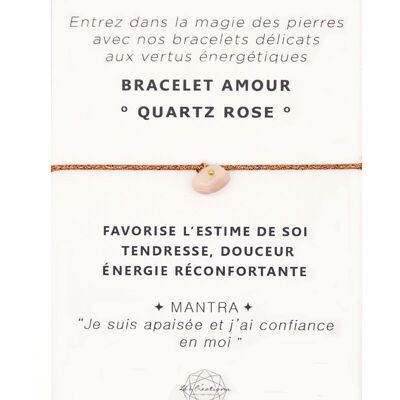 Bracelet Amour Quartz rose | bracelet énergétique | bracelet en pierre | bijou de lithothérapie | or gold filled 14k