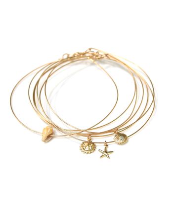 Bracelet semainier 7 joncs coquillage naturel |bracelet coquillage | bijou coquillage | bijou de lithothérapie | or gold filled 14k 3